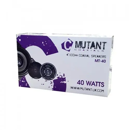 MT-40 M-Series Car Speakers 40W 2 Way Coaxial 20W RMS 10cm 4" 90dB 4oz by Mutant