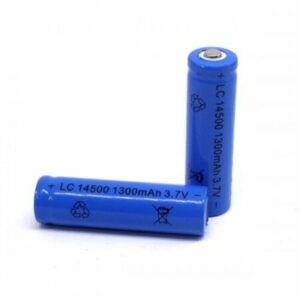 2 X LC 14500 1300mAh Battery 3.7 V Blue Rechargeable Battery
