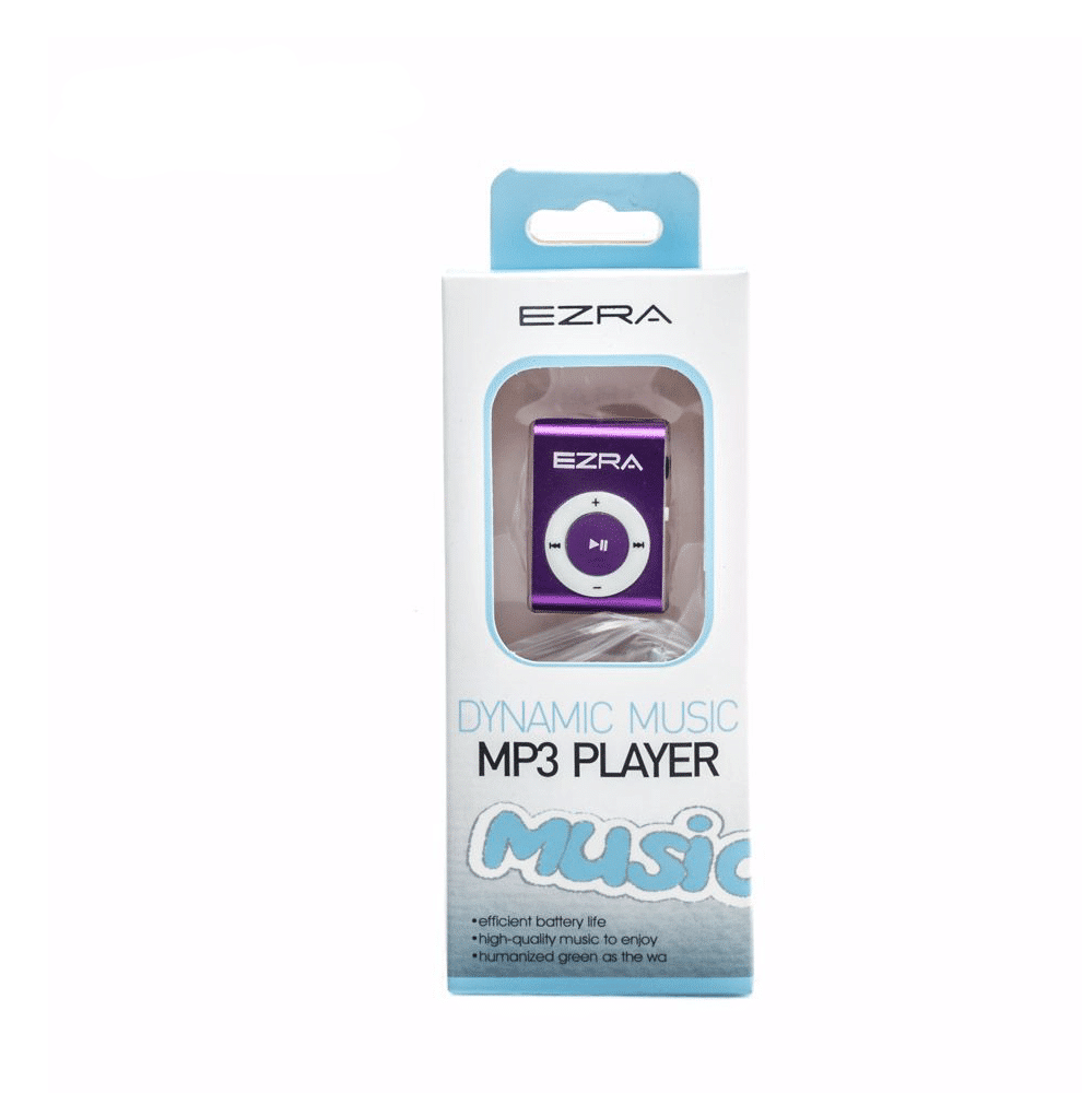 EZRA Mini MP3 USB Clip Music Player 16GB Micro SD Card Music Media