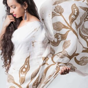 COPPER FLORA DELIGHT Sari By Anavi