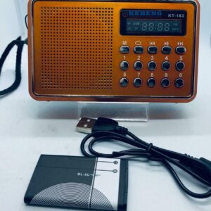 Portable LCD Digital FM Radio Speaker USB SD TF Card Mp3 Speaker Player Orange