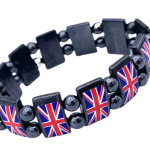British Union Jack Bracelet Metal Flag Mens Ladies Stretch