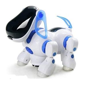 Puppy Robot Electronic Lights and Sounds Toy for Girls Boys Pet Nodding/Barking/Walking Blue Dog