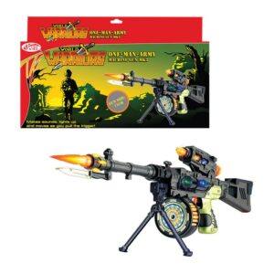 World Warriors One Man Army MK3 Machine 71cm Lights And Sounds Toy Gun (9693)