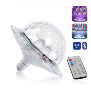 UFO Crystal Magic Rotating Ball E27/B22 Bluetooth MP3 RGB Disco Light 6 colors Remote Control Projector Party DJ Stage Lighting