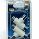 2 X SPLITER ARIEL SPLITTER 2 WAY ADAPTER COAX / COAXIAL 1 MALE 2 FEMALE