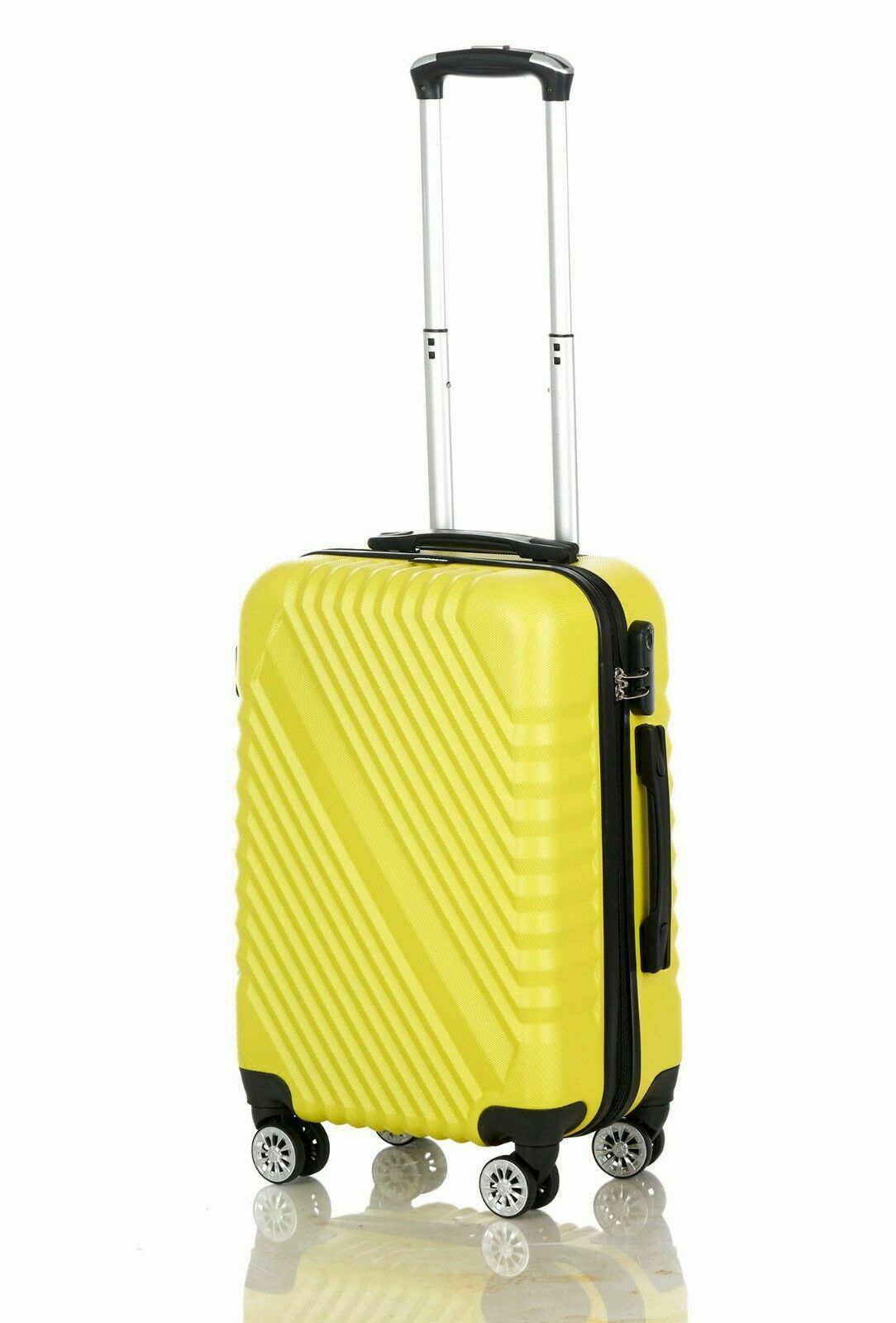 Ryanair Cabin Bag Hand Luggage Small Travel Case 4 Wheeled ABS Hard Suitcase 