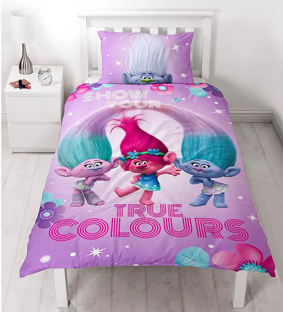 Trolls 'Glow' Single Reversible Duvet Cover & Pillowcase Set