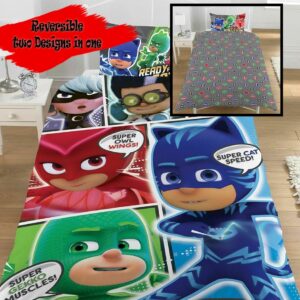 PJ Masks 'Comic' Single Reversible Duvet Cover Set - PolyCotton