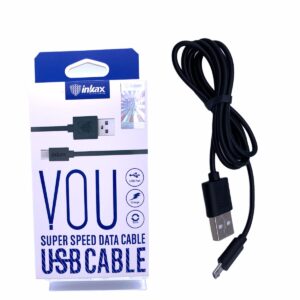 inkax USB Cable | Super Speed Data Cable | CK-13-Micro - Black | Two Cable With Box In One Pack