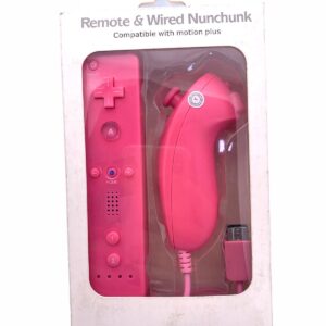 Remote And Wired Nunchunk | Compatible With Motion Plus| Pink
