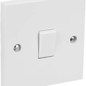Single Gang Light Switch | Used As 1 Or 2 Way Switch | White | Plastic