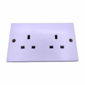 Socket Converter 1 To 2 Gang | Single To Double Switched | White | Plastic