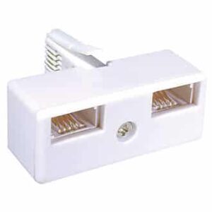 PHILEX High quality Double Telephone Adapter | Plastic | White
