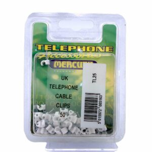 MURCURY UK Telephone Cable Clips| 50 Clips in 1 Pack | Telephone Accessories