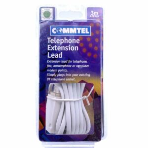 COMMTEL Telephone Extension Lead | 3 Meter | For Telephone , Fax & Computer