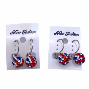 New Fashion Union Jack Earring | White, Blue & Red Earring |Hung On Silver Wire