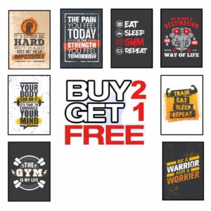 MOTIVATIONAL GYM POSITIVE INSPIRATIONAL QUOTE PRINT POSTER- Set 3 | A4 &A3 | BUY 2GET1 FREE
