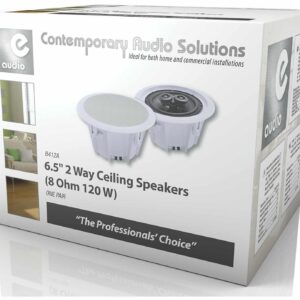 e audio White 6.5" 120W 2Way Moisture Resistant Ceiling Speaker |audio solutions