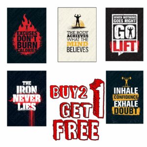 MOTIVATIONAL GYM POSITIVE INSPIRATIONAL QUOTE PRINT POSTER- Set 2 | A4 &A3 | BUY 2GET1 FREE