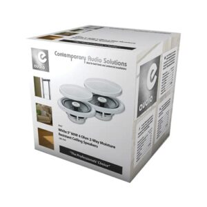 e audio White 5" 80W 2-Way Moisture Resistant Ceiling Speakers |audio solutions