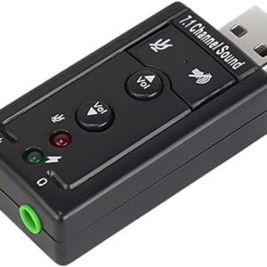 USB 2.0 External Sound Card 3D 7.1 Audio Adapter Virtual 7.1 Channel To PC
