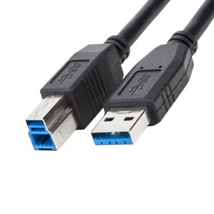 USB 3.0 Cable - A-Male to B-Male Adapter Black 6 Feet (1.8 Meter) Black Monitor/Dock/PC